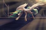  detailed_background equine feathered_wings feathers female feral friendship_is_magic fur hair hooves horn mammal multicolored_hair my_little_pony outside pink_eyes princess_celestia_(mlp) solo standing sunlight viwrastupr white_feathers white_fur winged_unicorn wings 