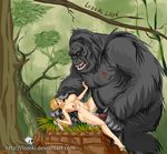  bestiality blonde_hair breasts gorilla hetero injury king_kong king_kong_(character) kong large_breasts lozeki monster nude penis sex 