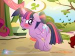  2016 blush cloud crossed_legs cutie_mark equine feathered_wings feathers female feral friendship_is_magic fur grass hair horn magic mammal multicolored_hair my_little_pony nightmaremoons one_eye_closed outside patreon purple_eyes purple_feathers purple_fur ribbons sign sky solo tail_bow tail_ribbon tree twilight_sparkle_(mlp) underhoof winged_unicorn wings 
