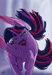  2016 abstract_background crying cutie_mark equine feathered_wings feathers female feral friendship_is_magic fur hair horn jowybean mammal multicolored_hair my_little_pony purple_feathers purple_fur sad solo spread_wings tears twilight_sparkle_(mlp) winged_unicorn wings 