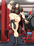  1girl black_hair chun-li female muscle ren_(tainca2000) solo street_fighter thick_thighs toned 