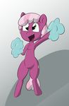  2016 armpits cheerilee_(mlp) cheering cheerleader chest_tuft cutie_mark earth_pony equine female feral friendship_is_magic gradient_background green_eyes grey_background hair hi_res horse looking_up mammal multicolored_hair my_little_pony navel open_mouth pink_hair pom_poms pony simple_background smile solo standing tuft two_tone_hair wenni white_background 