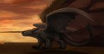  beach dragon feral how_to_train_your_dragon magenta7 male night_fury open_mouth outside seaside smile solo standing toothless wings 