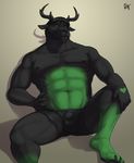  &lt;3 2016 abs anthro antlers biceps black_fur black_hair black_nipples black_nose boxers_(clothing) bulge cervine claws clothed clothing deer digital_media_(artwork) facial_piercing front_view fur green_fur hair hand_on_hip hand_on_knee horn lip_piercing looking_at_viewer male mammal multicolored_fur muscular muscular_male navel nipples pecs piercing rov signature simple_background sitting snakebite_piercing solo toe_claws topless two_tone_fur underwear yasha_greenpaw 