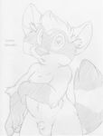  animal_genitalia anthro balls cub cute_fangs english_text fully_sheathed greyscale line_art looking_at_viewer male mammal mizzyam monochrome navel nipples pencil_(artwork) raccoon sheath slightly_chubby solo text tommy_savours traditional_media_(artwork) unsure young 