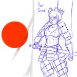 anthro armor cat clothing feline female hi_res japan katana mammal medieval melee_weapon nukenugget rai_sasaki samurai sword weapon 
