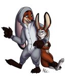  2016 alexgoneloco anthro canine disney female fox judy_hopps lagomorph male mammal nick_wilde zootopia 