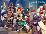  .hack//g.u. .hack//roots 2boys 6+girls ^_^ ahoge animal_ears antenna_hair atoli_(.hack//) bare_shoulders biwa_(illustrator) blonde_hair blue_hair blush bordeaux_(.hack//) breasts brown_hair cat_ears cleavage closed_eyes dark_skin detached_sleeves dress endrance_(.hack//) flower gloves green_hair harem haseo_(.hack//) hat high_heels highres kaede_(.hack//) large_breasts long_hair midriff multiple_boys multiple_girls natsume_(.hack//) necktie non-web_source official_art pi_(.hack//) pink_hair red_hair rose sakubo_(.hack//) shino_(.hack//) shoes short_hair silver_hair smile tabby_(.hack//) tan tattoo thighhighs wallpaper white_hair yowkow_(.hack//) zettai_ryouiki 