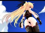  ass fate fate_testarossa highres long_hair mahou_shoujo_lyrical_nanoha mahou_shoujo_lyrical_nanoha_a&#039;s spandex thighhighs wallpaper 