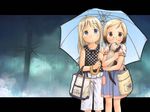  ana_coppola duplicate ferret ichigo_mashimaro rain sakuragi_matsuri umbrella 