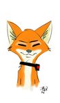  2016 anthro canine disney eyes_closed fox fur male mammal nick_wilde orange_fur shock_collar taylorillustrated white_fur zootopia 