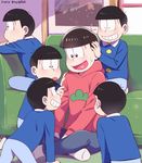  artist_name bad_id bad_pixiv_id brothers couch head_rest heart heart_in_mouth hood hoodie indian_style kneeling looking_at_another male_focus matching_outfit matsuno_choromatsu matsuno_ichimatsu matsuno_juushimatsu matsuno_karamatsu matsuno_osomatsu matsuno_todomatsu mery_(apfl0515) multiple_boys osomatsu-kun osomatsu-san pants sextuplet_(osomatsu-kun) sextuplets siblings sitting smile socks sweatdrop twitter_username wing_collar younger 