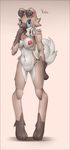  2016 anthro blue_eyes breasts brown_fur canine female fur looking_at_viewer mammal nintendo pok&eacute;mon pussy rockruff solo tongue tongue_out video_games voider_(artist) 