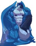  abs animal_genitalia anthro avian balls beak belly biceps big_balls big_biceps big_penis bird black_eyes blue_hair blue_skin bottomless clothed clothing cursedmarked erection front_view hair hairy hawtcherry hi_res huge_penis humanoid_penis looking_at_viewer male manly mature_male melting muscular muscular_male nipples nude partially_retracted_foreskin pecs penis pose relaxing simple_background solo standing thick_penis topless uncut vein veiny_penis white_background 