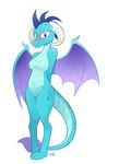  2016 absurd_res anthro blush braddo breasts dragon featureless_breasts female friendship_is_magic hands_behind_back hi_res horn looking_at_viewer my_little_pony princess_ember_(mlp) red_eyes scalie simple_background smile solo white_background wings 