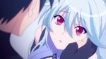  1boy 1girl animated animated_gif blue_eyes chidorigafuchi_aine hida_kizuna long_hair masou_gakuen_hxh silver_hair smile standing 