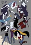  adventure_time alternate_costume alternate_hairstyle ass axe back barefoot bite_mark black_hair boots breasts butt_crack cleavage dressing elbow_gloves fangs floating gloves grey_skin guitar hat head_tilt indian_style instrument looking_at_viewer looking_back marceline_abadeer multiple_persona multiple_views music playing_instrument pointy_ears sandals sitting smile sun_hat tank_top thong tongue tongue_out topless upside-down vampire weapon yanagida_fumita yawning 