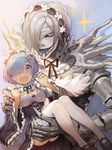  blue_eyes blue_hair breasts carrying cosplay crossover death_note detached_sleeves hair_ornament hair_over_one_eye looking_at_viewer maid medium_breasts multiple_girls namesake princess_carry re:zero_kara_hajimeru_isekai_seikatsu rem_(death_note) rem_(re:zero) rem_(re:zero)_(cosplay) rushi_(bloodc) shinigami short_hair thighhighs x_hair_ornament 