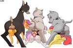  all_fours anal anal_penetration animal_genitalia animal_penis antelon apple_bloom_(mlp) backsack balls blush butt canine canine_penis collar cutie_mark_crusaders_(mlp) doggystyle earth_pony equine erection female friendship_is_magic from_behind_position group group_sex hair hi_res horn horse mammal multicolored_hair my_little_pony pegasus penetration penis plump_labia pony purple_hair pussy red_hair scootaloo_(mlp) semi-anthro sex sweetie_belle_(mlp) two_tone_hair unicorn wings young 