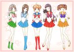  arms_behind_back bad_id bad_pixiv_id bangs bare_legs bishoujo_senshi_sailor_moon blonde_hair blue_choker blue_footwear blue_sailor_collar boots brown_eyes brown_hair camcorder cardcaptor_sakura choker circlet closed_eyes company_connection cosplay cross-laced_footwear daidouji_tomoyo drill_hair elbow_gloves frame glasses gloves green_choker green_eyes green_footwear green_sailor_collar grey_eyes grey_hair hair_ribbon high_heel_boots high_heels hoshi_no_tsue inner_senshi kinomoto_sakura knee_boots kodansha long_hair mihara_chiharu miniskirt multiple_girls one_eye_closed open_mouth orange_choker orange_sailor_collar pleated_skirt purple_hair red_choker red_footwear red_sailor_collar ribbon sailor_collar sailor_jupiter sailor_jupiter_(cosplay) sailor_mars sailor_mars_(cosplay) sailor_mercury sailor_mercury_(cosplay) sailor_moon sailor_moon_(cosplay) sailor_senshi sailor_senshi_uniform sailor_venus sailor_venus_(cosplay) sasaki_rika satoyama skirt smile star starry_background strappy_heels twin_drills twintails white_gloves yanagisawa_naoko 