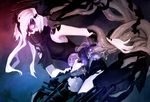  ascot black_dress boots breasts cannon covered_mouth dress kantai_collection medium_breasts monster_girl ne-class_heavy_cruiser pale_skin shinkaisei-kan short_dress short_hair solo tentacles thigh_boots thighhighs turret weasel_(close-to-the-edge) white_hair white_skin 