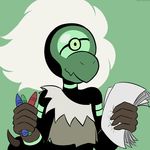  1_eye alien beak cartoon_network centipeetle crayon female gem_(species) green_background hair humanoid monstrous_humanoid paper simple_background smile solo srghost steven_universe white_hair 