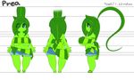  big_breasts blue_eyes breasts butt clothing eyelashes female flora_fauna footwear hair hair_over_eye nipples not_furry plant plantpenetrator prea sandals short_stack smile solo 