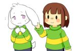  ambiguous_gender animated anthro asriel_dreemurr blush caprine chara_(undertale) child clothed clothing cute duo ear_grab fur goat human loli male mammal shota simple_background smile sweat sweatdrop undertale unknown_artist video_games white_background white_fur young 