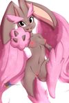  2016 absurd_res alternate_color anthro areola breasts eyelashes female hi_res long_ears looking_at_viewer lopunny nintendo nipples open_mouth pok&eacute;mon pussy rainbowscreen simple_background solo tongue video_games white_background 