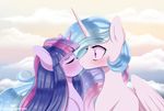  2016 blush duo equine eyelashes eyes_closed feathered_wings feathers female female/female friendship_is_magic hair horn kissing long_hair mammal multicolored_hair my_little_pony pastelmistress princess_celestia_(mlp) purple_eyes surprise twilight_sparkle_(mlp) unicorn white_feathers wide_eyed winged_unicorn wings 