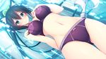  animal_ears aqua_eyes aristear_rimain artist_request black_hair blush bra game_cg himeno_haruka long_hair navel panties ponytail tagme underwear 