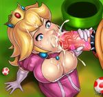  2016 aaaninja anthro balls big_breasts blonde_hair bowser breasts clothing cock_ring crown cum cum_in_mouth cum_inside cum_on_breasts cum_on_face cum_on_penis dress duo erection faceless_male fellatio female hair huge_breasts human human_on_anthro humanoid_penis interspecies kneeling koopa lipstick male male/female mammal mario_bros nintendo open_mouth oral penis princess_peach scalie sex solo_focus vein video_games 