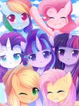  applejack_(mlp) blonde_hair blue_body blue_eyes close-up cowboy_hat earth_pony equine female fluttershy_(mlp) friendship_is_magic green_eyes green_hair hair hat hi_res horn horse looking_at_viewer mammal multicolored_hair my_little_pony orange_body pastelmistress pegasus pink_body pink_hair pinkie_pie_(mlp) pony purple_body purple_eyes purple_hair rainbow_dash_(mlp) rainbow_hair rarity_(mlp) royalty simple_background smile starlight_glimmer_(mlp) twilight_sparkle_(mlp) two_tone_hair unicorn white_body winged_unicorn wings yellow_body 
