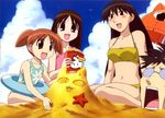  a artist_request azumanga_daiou beach bikini buried chiyo_chichi day highres kasuga_ayumu kimura mihama_chiyo multiple_girls one-piece_swimsuit sakaki sand swimsuit 