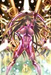  aoi_nagisa_(artist) blue_eyes breasts brown_hair koukawa_asuka large_breasts lilith-soft long_hair plugsuit taimanin_asagi taimanin_asagi_battle_arena weapon 