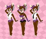  animatronic anthro beauty_mark bloomers bow_tie breasts brown_eyes cervine clothed clothing deer fan_character female five_nights_at_freddy&#039;s headphones headset hooves looking_at_viewer machine mammal necktie outfits pinkypills_(artist) pose robot showgirl skimpy solo spots video_games 