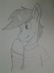  blush breaburned clothed clothing cute equine fan_character hair handdrawn horse invalid_tag male mammal my_little_pony paper pony simple_background smile umber 