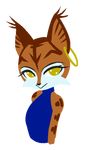  animated anthro bare_shoulders black_nose clothing feline female fur jewelry mammal miyu_lynx nintendo orange_fur smile solo star_fox stupjam video_games white_fur yellow_eyes 