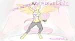  2016 anthro anthrofied armpits clothing equine fingerless_gloves fluttershy_(mlp) friendship_is_magic gloves hi_res mammal microphone midriff mrponeswildride music musician my_little_pony pants pegasus performing raised_arm shirt simple_background singing sketch spread_wings stage white_background wings 