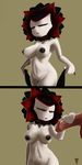  2016 anthro anthrofied armpits balls big_breasts breasts faceless_male female flora_fauna flower frown hand_on_penis handjob hi_res human male mammal mrdoccon navel nipples not_furry penis plant plants_vs_zombies pussy red_eyes solo sunflower vampire vampire_sunflower 