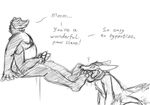  aoba badger dragon draikyr foot_focus hindpaw hypnosis licking male male/male mammal masturbation mind_control multi_arm multi_limb multi_penis mustelid paws penis simple_background sketch text tongue tongue_out 