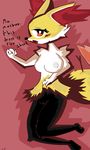  2016 3_fingers 3_toes anthro black_fur black_nose blush braixen breasts canine digital_media_(artwork) e-01_(artist) female fox fur inner_ear_fluff looking_at_viewer mammal nintendo nipples nude open_mouth orange_eyes pok&eacute;mon pussy red_fur simple_background solo stick tagme teeth text toes video_games white_fur yellow_fur 
