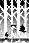  amano_keita bad_id bad_pixiv_id cat forest ghost greyscale haramaki inverted_colors jibanyan monochrome nakayuu0330 nature notched_ear outdoors profile tree walking watch whisper_(youkai_watch) wristwatch youkai youkai_watch youkai_watch_(object) 