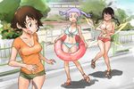  3girls bikini breasts female multiple_girls nature outdoors plant sky swimsuit tagme zerry_fujio 