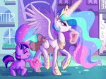  2015 absurd_res beverage city crown cutie_mark drinking duo equine eyes_closed feathered_wings feathers female feral food friendship_is_magic fur hair hi_res horn jewelry magic mammal multicolored_hair my_little_pony necklace outside princess_celestia_(mlp) purple_eyes purple_fur shira-hedgie smile twilight_sparkle_(mlp) unicorn white_feathers white_fur window winged_unicorn wings young 