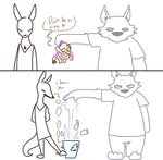  al_(weaver) annoyed anthro avo_(weaver) canine clothed clothing comic dialogue disney dropping english_text ermine fan_character female group male mammal martina_(weaver) mustelid size_difference text the_weaver trash_can wolf zootopia 