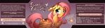  2016 blue_eyes blush candy chocolate english_text equine feathered_wings feathers female feral fluttershy_(mlp) food french_text friendship_is_magic fur hair mammal my_little_pony pegasus pink_hair shira-hedgie solo spread_wings text translation_request wings yellow_feathers yellow_fur 