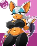  anthro bat big_breasts breasts clothed clothing eyelashes female mammal megasweet rouge_the_bat solo sonic_(series) standing sweat water_bottle wings 