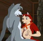  anthro balto_(film) bandanna big_breasts blaze-lupine breasts canine dog el-loko female husky jenna male mammal nipples penis sex titfuck 