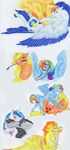  absurd_res applejack_(mlp) blonde_hair blue_feathers blue_fur blue_hair bow_tie cutie_mark dawn22eagle earth_pony equine eyelashes eyes_closed feathered_wings feathers female feral friendship_is_magic fur green_eyes hair hi_res hooves horse lying male mammal multicolored_hair my_little_pony octavia_(mlp) on_back orange_fur pairs pegasus pink_eyes pony rainbow_dash_(mlp) rainbow_hair red_hair simple_background smile soarin_(mlp) spitfire_(mlp) traditional_media_(artwork) vinyl_scratch_(mlp) white_background wings wonderbolts_(mlp) yellow_feathers yellow_fur 